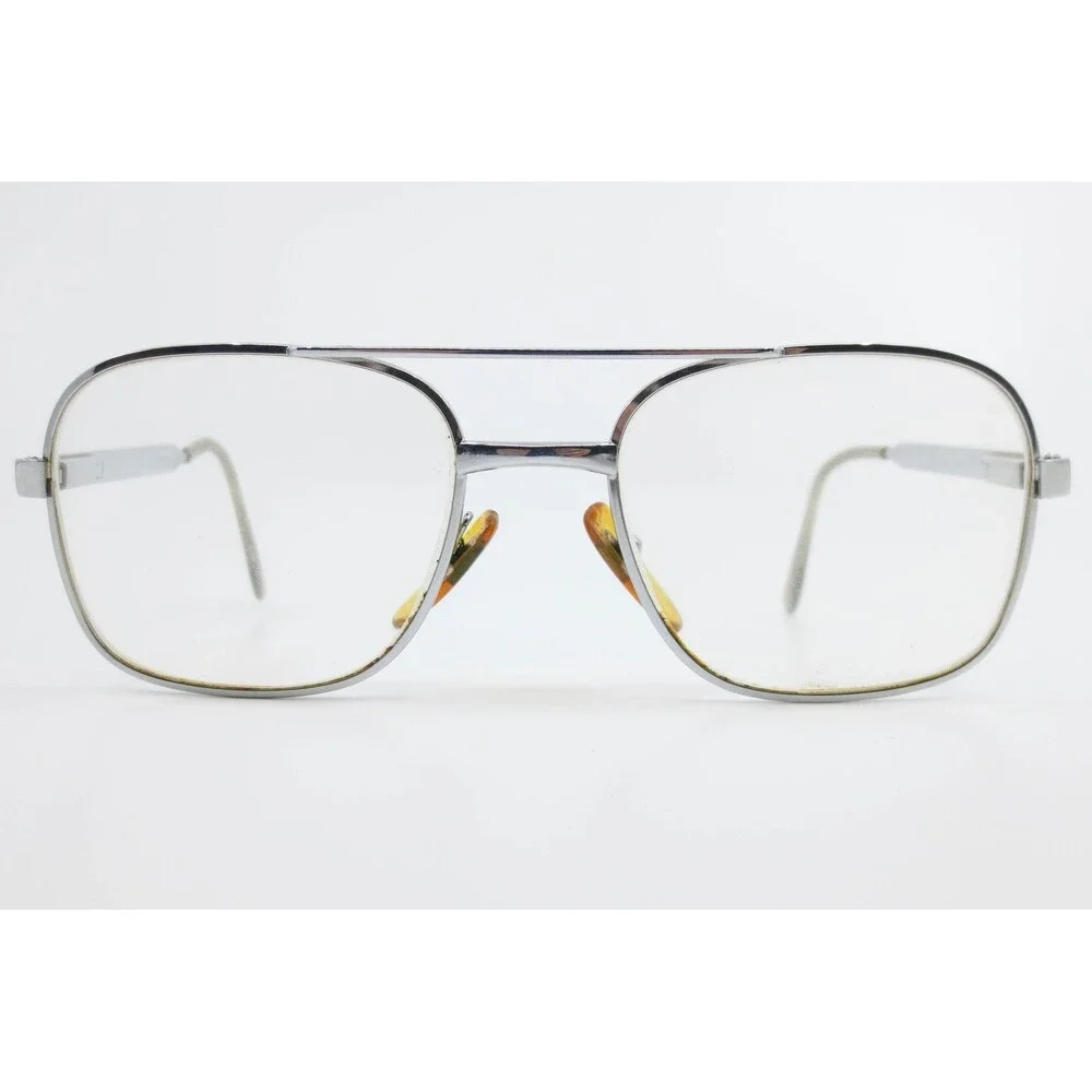 L'Amy Alcide I F Silver Aviator Eyeglass Frames 53-19 140mm Mens Vintage Style
